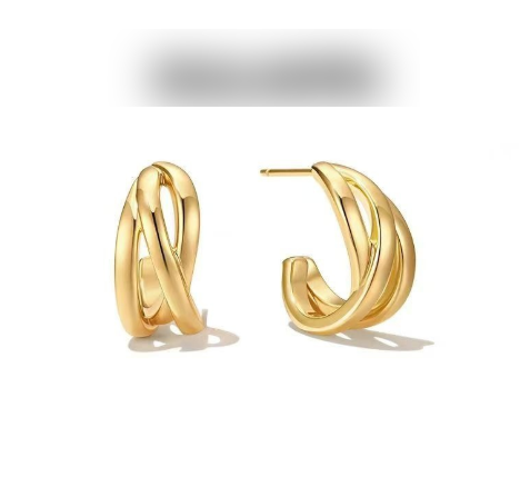Wavy Hollowed-Out Gold Earrings