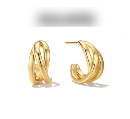 Wavy Hollowed-Out Gold Earrings