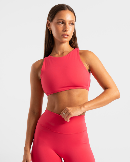Backless Cropped Tank - Raspberry