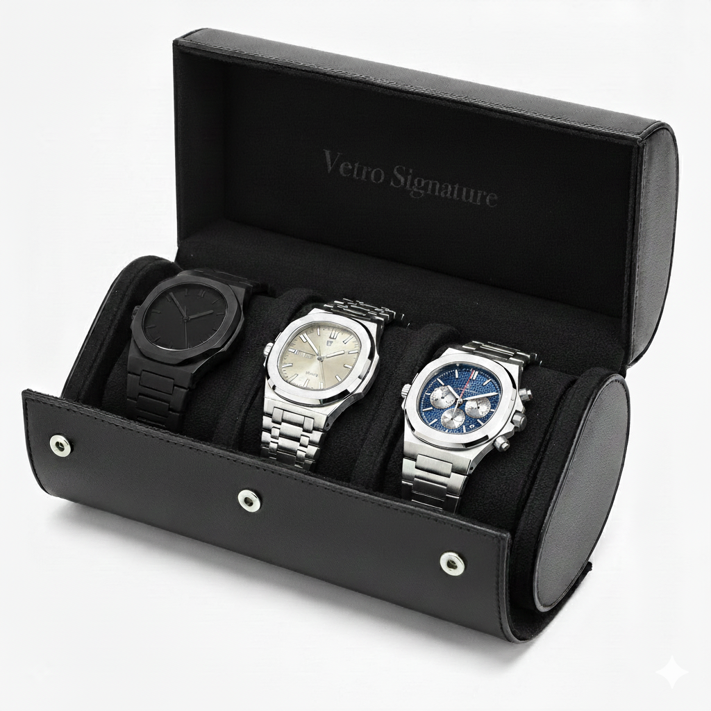 VETRO Collection – 3 Timepieces + Gift Case